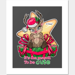 Christmas deer with gifts, it’s the season to be cute Posters and Art